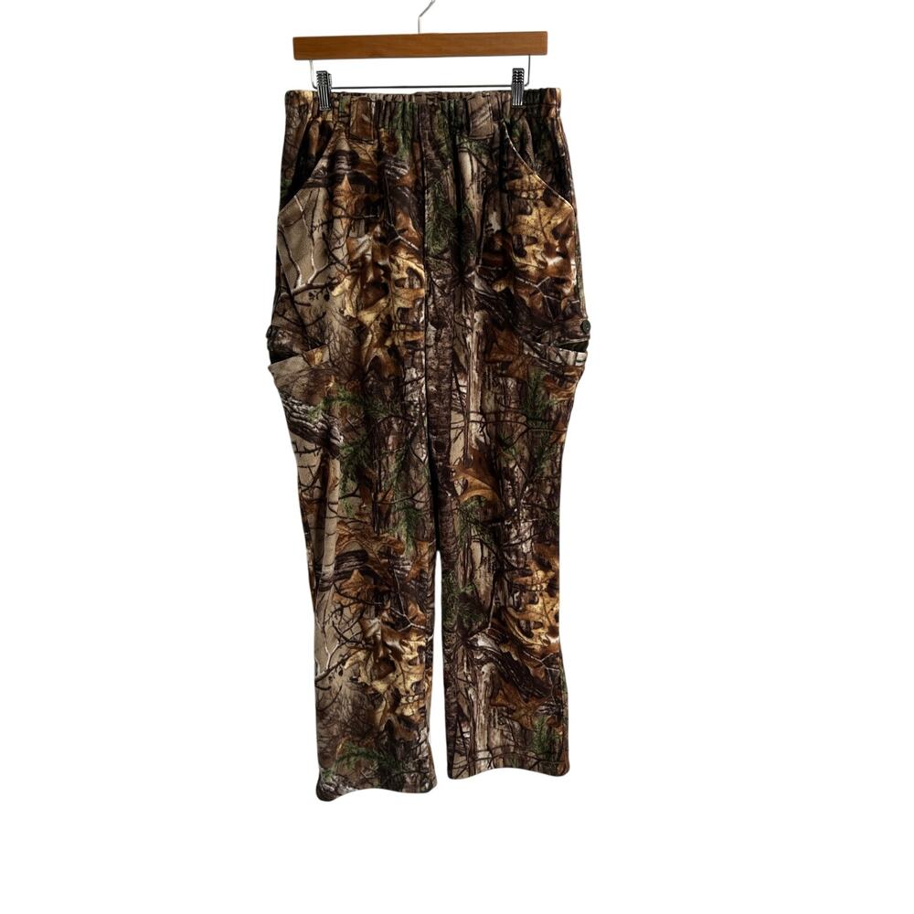 Scentlok Carbon Alloy Pants Mens Lg RealTree Fleece Camo Cargo Hunting Outdoor